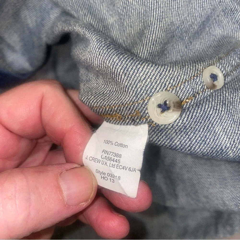J. Crew Button Down Denim Shirt, XS, Slim